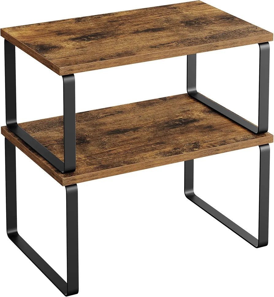 Set van 2 stapelbare keukenplanken - Rustiek bruin, Ophalen of Verzenden, Nieuw