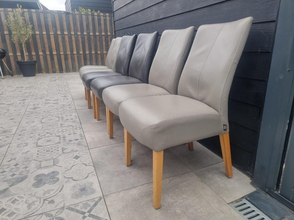 6 Stoelen Henders & Hazel, Ophalen, Gebruikt, Leer, Grijs