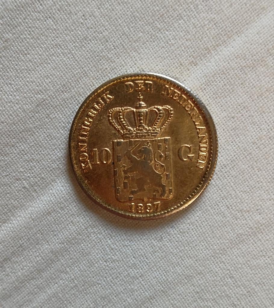 Replica 10 gulden, Postzegels en Munten, Munten | Nederland, Ophalen of Verzenden, Koningin Wilhelmina, 10 gulden, Losse munt