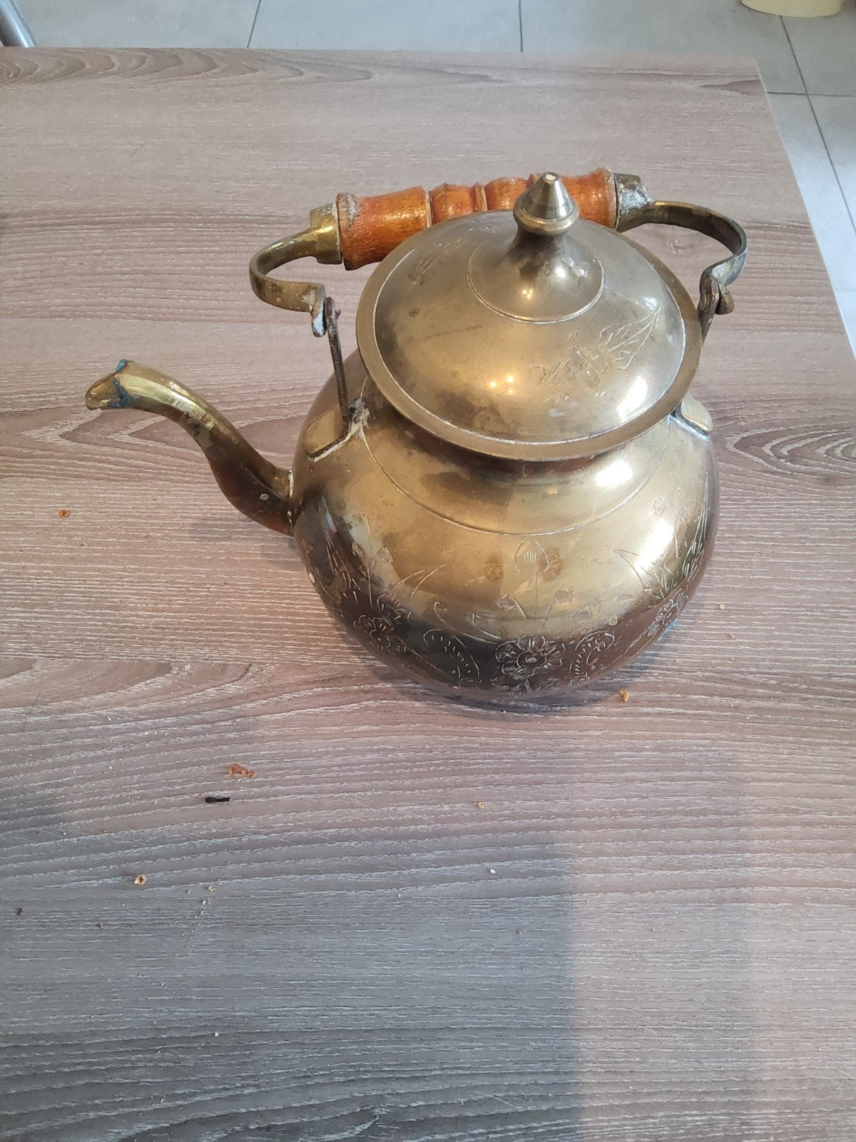 Antieke Geelkoperen Waterketel / Peerketel, Antiek en Kunst, Ophalen of Verzenden, Koper