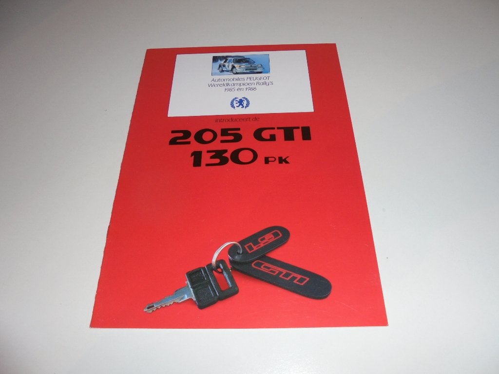 brochure Peugeot 205 GTI 130pk modellen 1987, Ophalen of Verzenden, Zo goed als nieuw, Peugeot