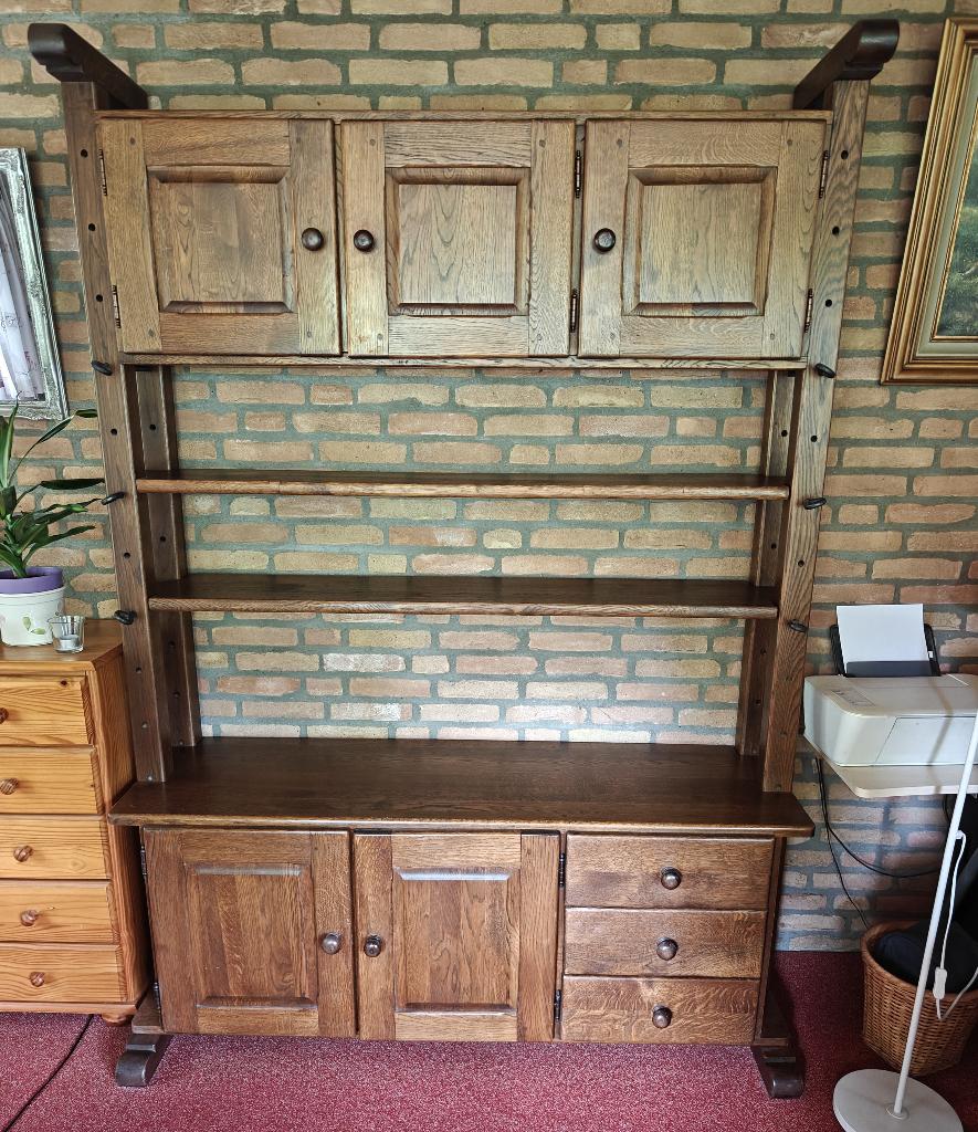 MASSIEF EIKEN KAASKAST TE KOOP, Huis en Inrichting, Ophalen, Gebruikt, Eikenhout, 150 tot 200 cm