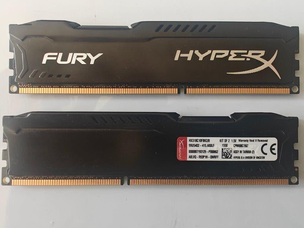 Kingston HyperX Fury 16GB (2x8GB) DDR3-1866, Gebruikt, DDR3, Ophalen of Verzenden, Desktop
