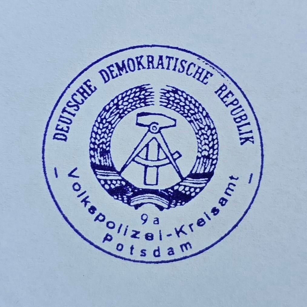 Repro Stempel DDR Volkspolizei - Kreisamt Potsdam, Verzamelen, Verzenden, Landmacht, Duitsland