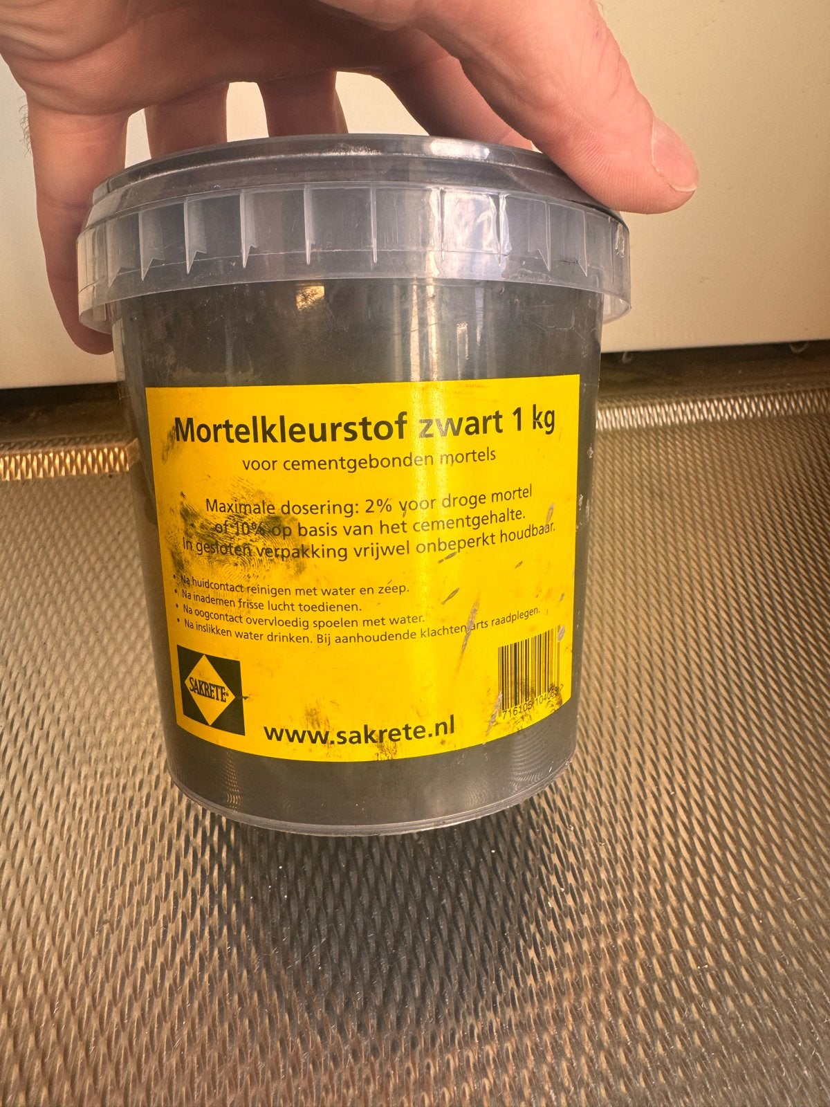Mortelkleurstof Zwart 1 kg - Sakrete, Ophalen, Gebruikt