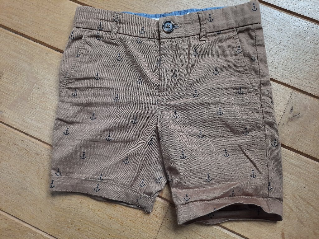 H&M LOGG bermuda korte broek bruin met ankers maat 98, Kinderen en Baby's, Kinderkleding | Maat 98, Broek, H&M, Ophalen of Verzenden