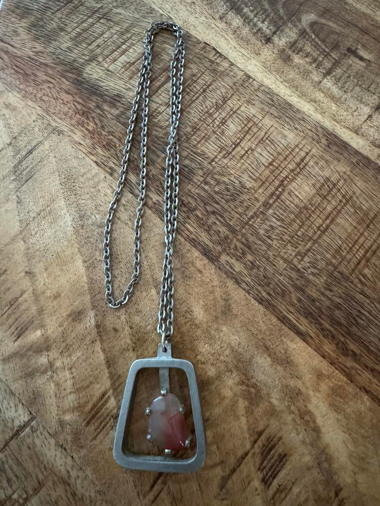 Vintage Jorgen Jensen ketting met hanger, Sieraden, Tassen en Uiterlijk, Ophalen of Verzenden, Zo goed als nieuw, Zilver, Overige materialen