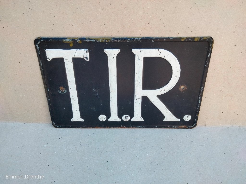 Vintage TIR bord - Transport International Routier, Ophalen of Verzenden, Gebruikt, Auto's
