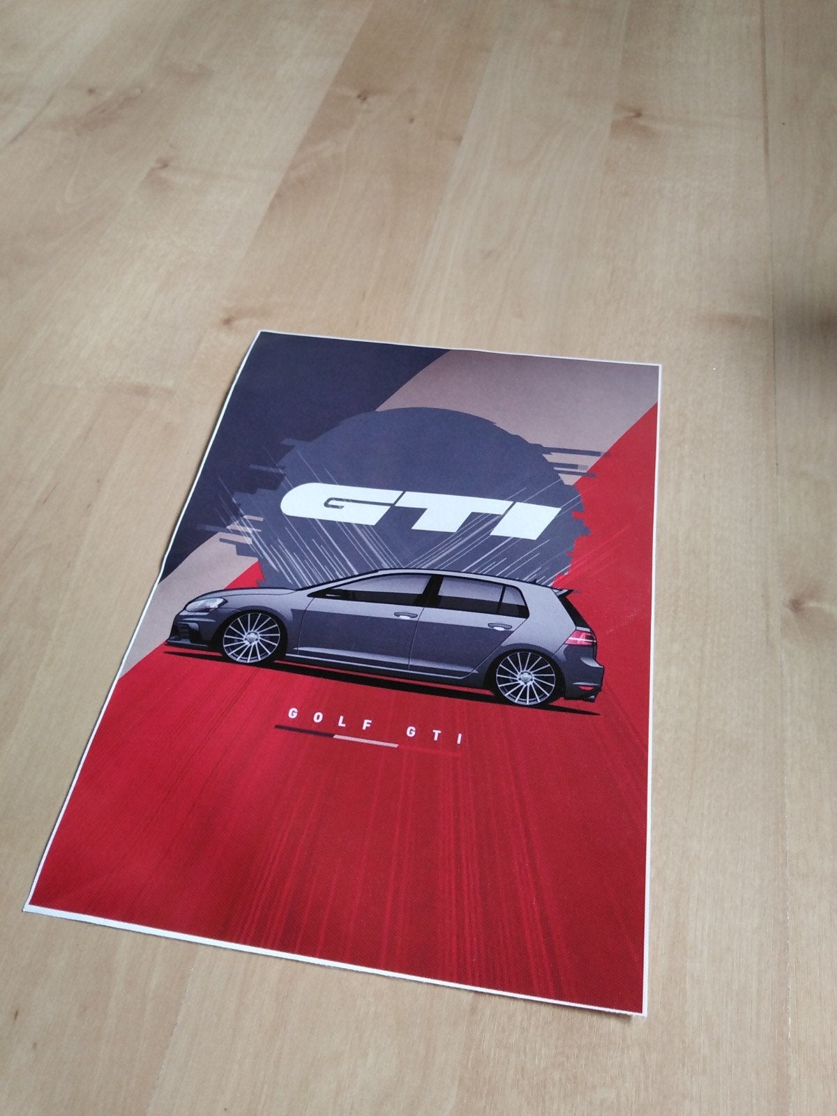 canvas poster Golf GTI, Minder dan 50 cm, Ophalen of Verzenden, Zo goed als nieuw, Foto of Poster