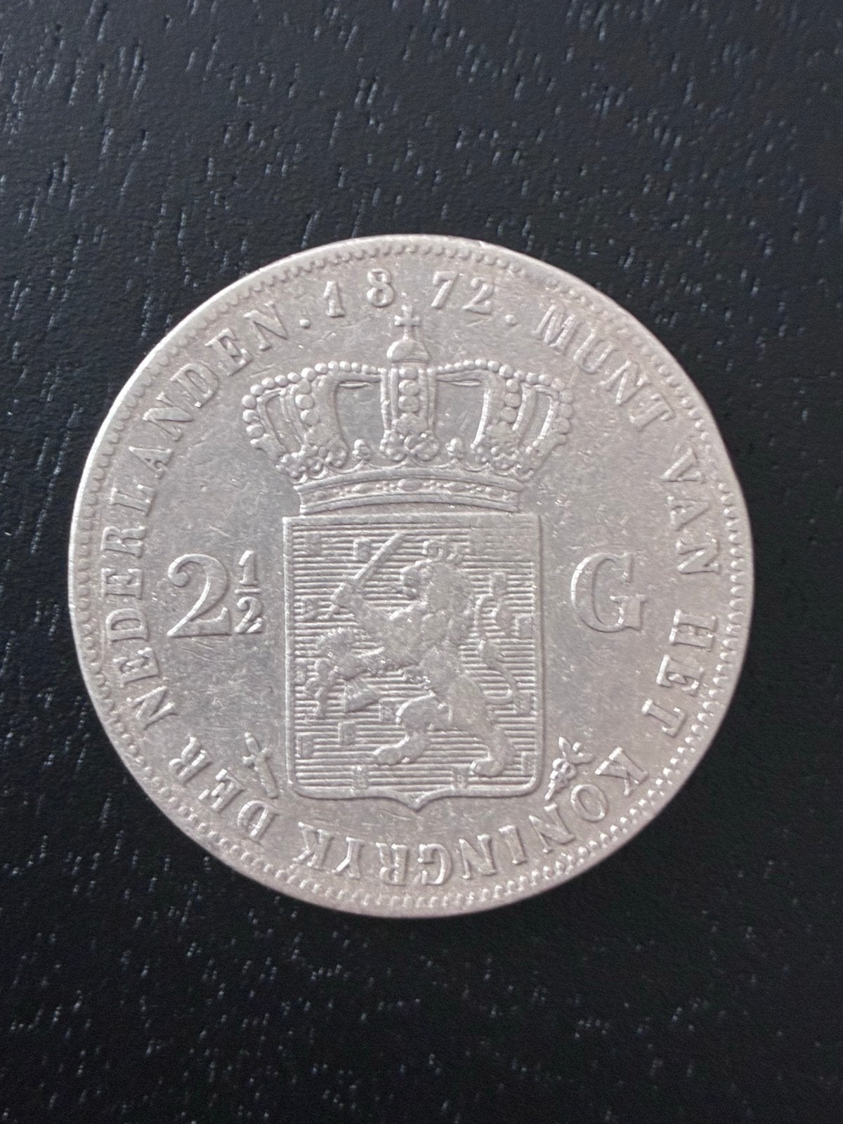 Zilveren 2½ Gulden Koning Willem III 1872, Koning Willem III, Zilver, Ophalen of Verzenden, Losse munt