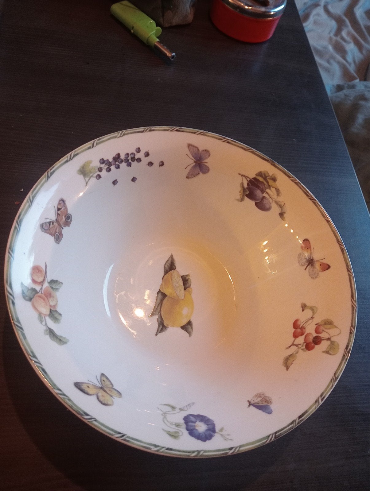 Decoratieve schaal met fruit- en vlindermotieven, Ophalen of Verzenden