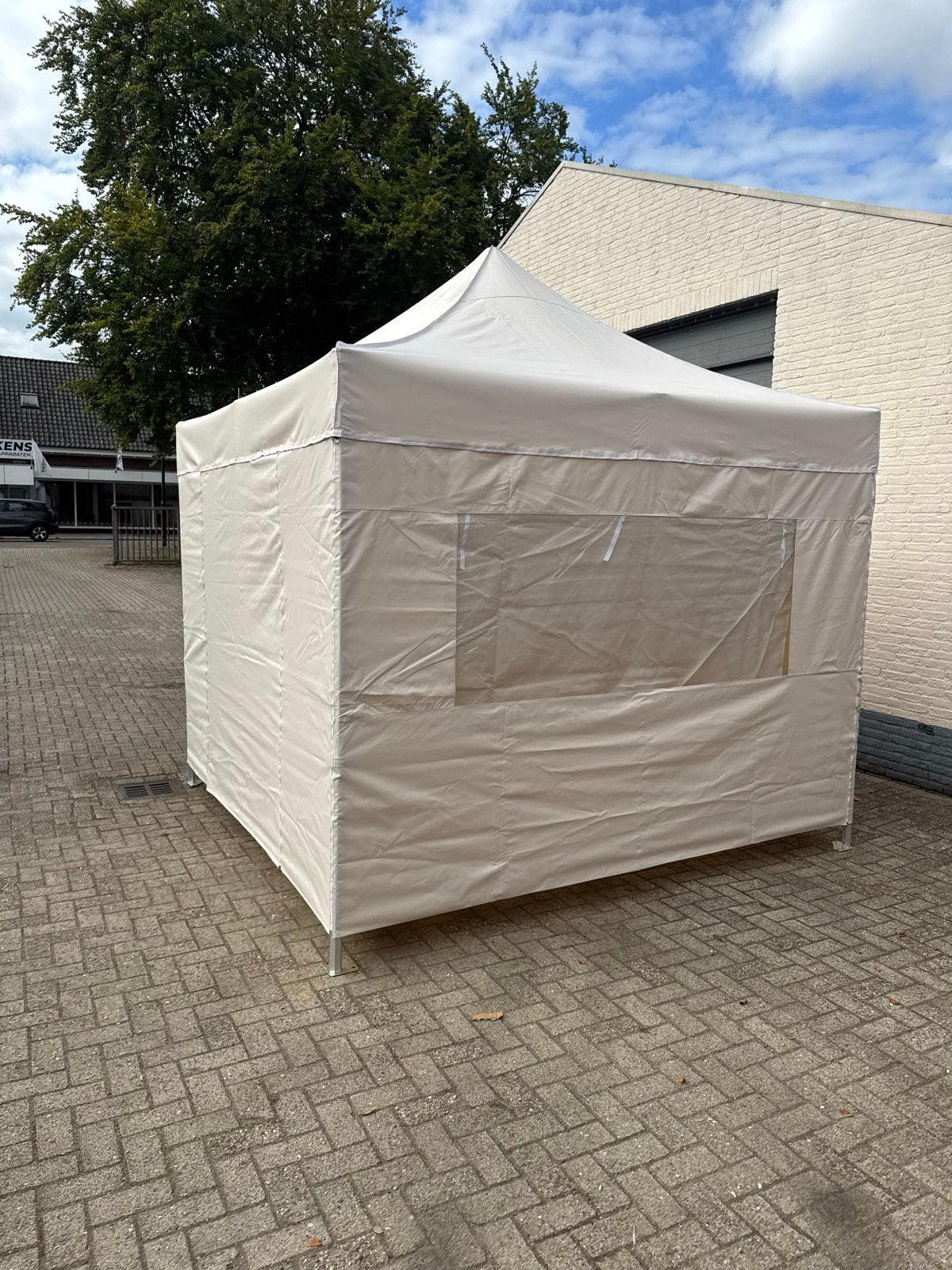 Foto 4 van Professionele 3x3 Beige  Partytent Aluminium - Zeshoekig