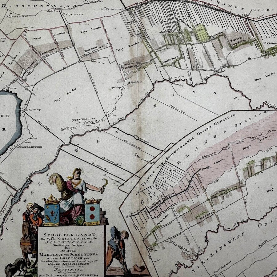 18e eeuwse kaart Stellingwerf Westeinde, Francois Halma 1718