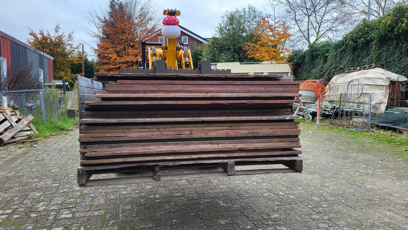 Rijplaten hout, incl rek, Doe-het-zelf en Verbouw, Overige Doe-het-zelf en Verbouw, Ophalen, Gebruikt