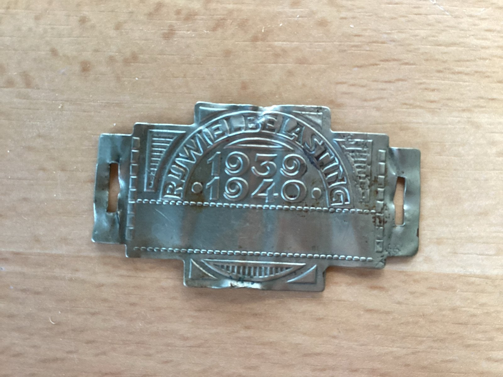 Fietsbelastingplaat 1939-1940, Ophalen of Verzenden, Gebruikt