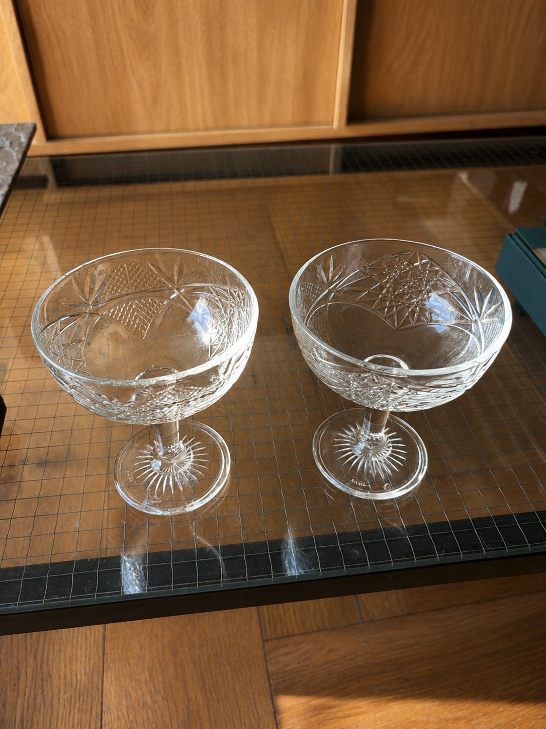 Set van 2 vintage Libbey coupes / dessertglazen, Ophalen