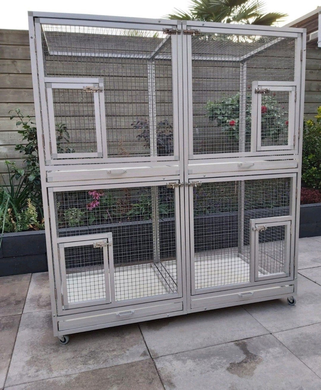 volière op wielen, Ophalen, Zo goed als nieuw, Aluminium, Volière