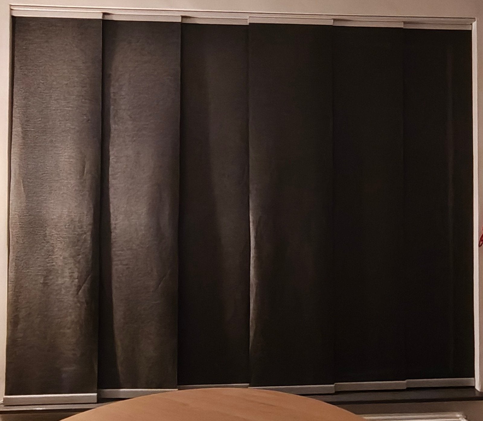 Grijze paneelgordijnen - 229x190cm, Ophalen, Gebruikt, Lichtdoorlatend, Grijs