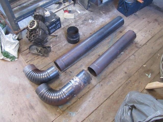 kachelpijp 125 mm zwart, Ophalen of Verzenden, Gebruikt, Hout, Houtkachel