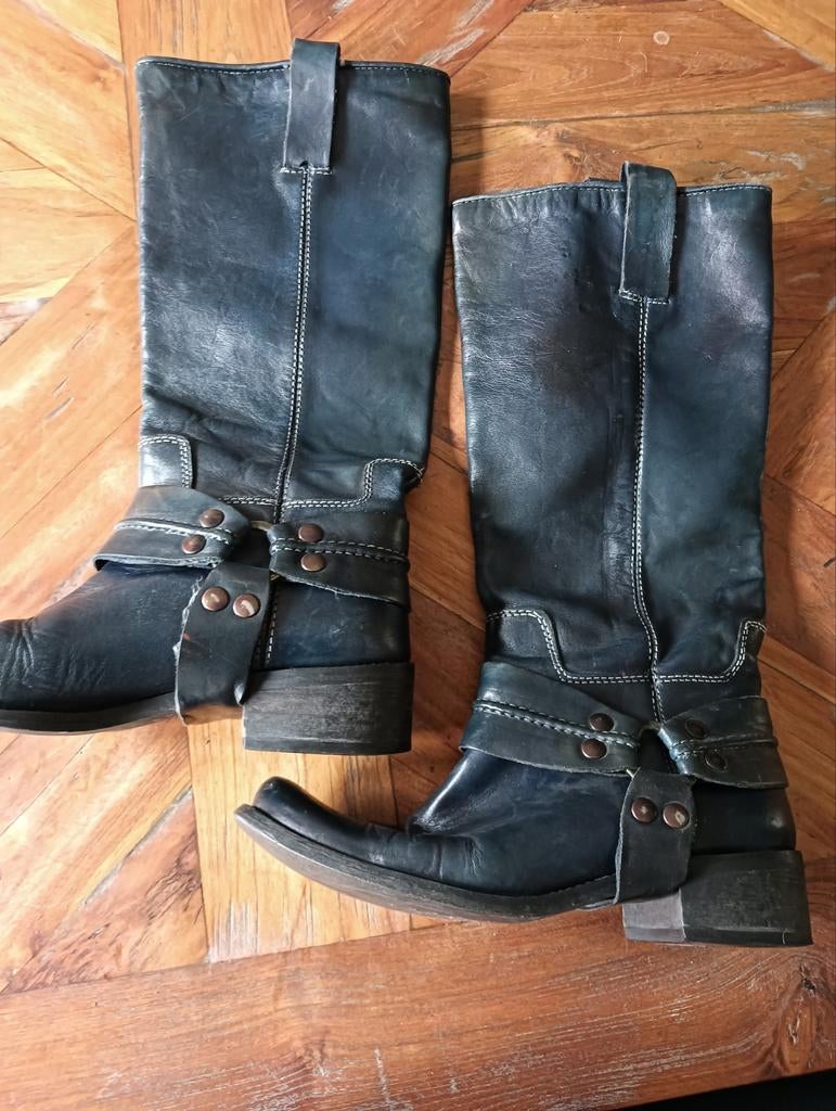 Stoere Vera Gomma laarzen blauw maat 38, in goede staat., Kleding | Dames, Schoenen, Hoge laarzen, Vera Gomma, Blauw, Ophalen of Verzenden