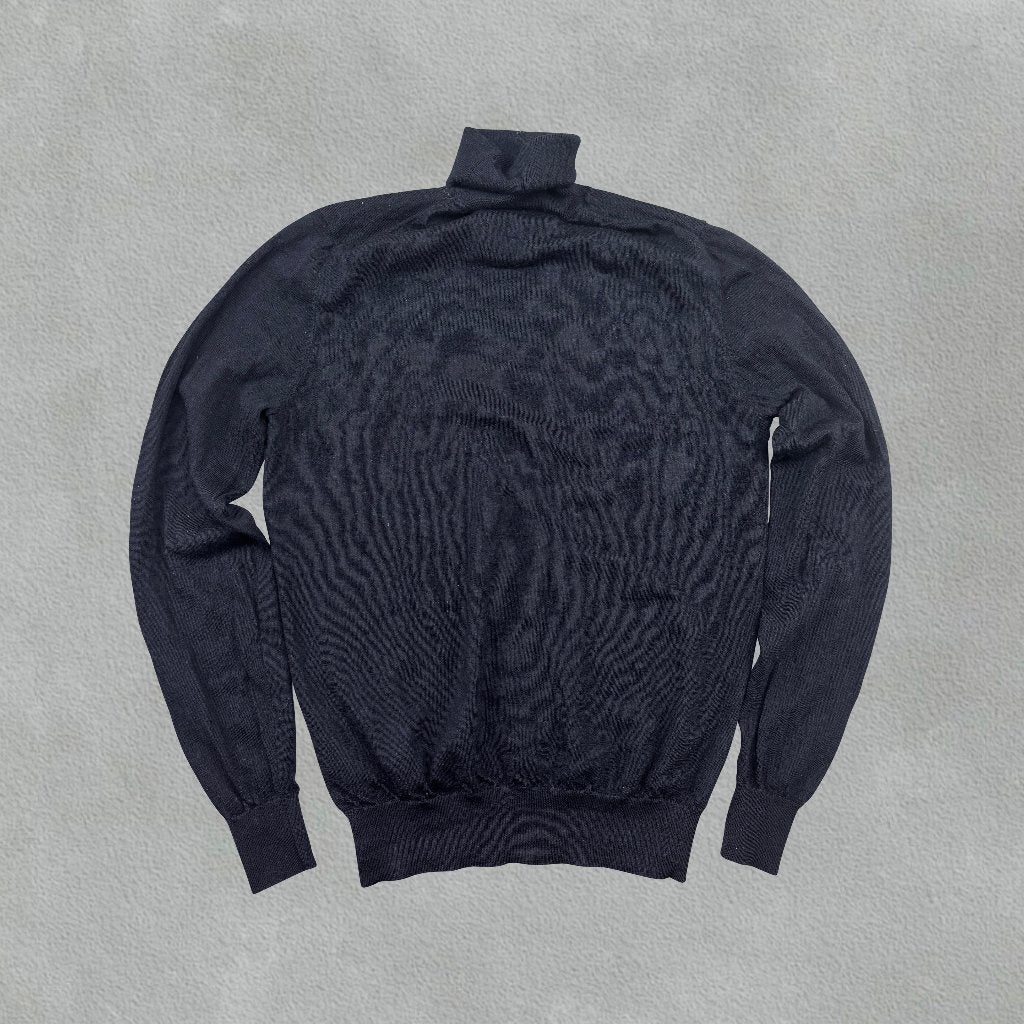 (1208) Marineblauwe Suitsupply coltrui - Heren S - Zeer goed, Blauw, Ophalen of Verzenden, Zo goed als nieuw, Maat 46 (S) of kleiner