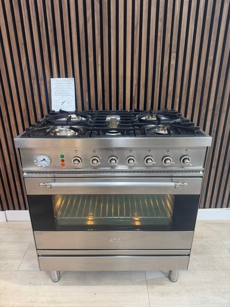 Mooie Rvs Boretti Fornuis 80 cm breed (Gratis bezorgen), Witgoed en Apparatuur, Fornuizen, 5258sh, Gebruikt, 60 cm of meer, Witgoed exclusief