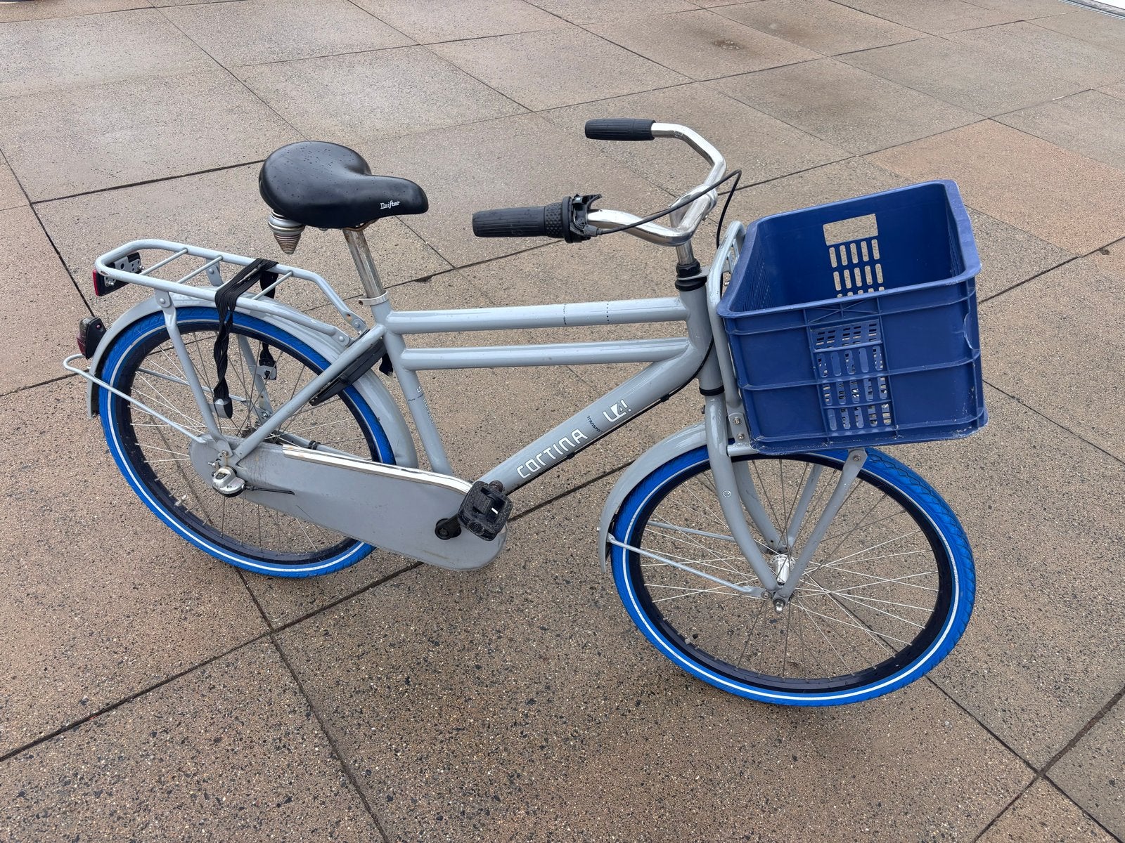 Cortina U4 Transportfiets 24” - Grijs met blauwe accenten, Gebruikt, Velgrem, Versnellingen, Ophalen