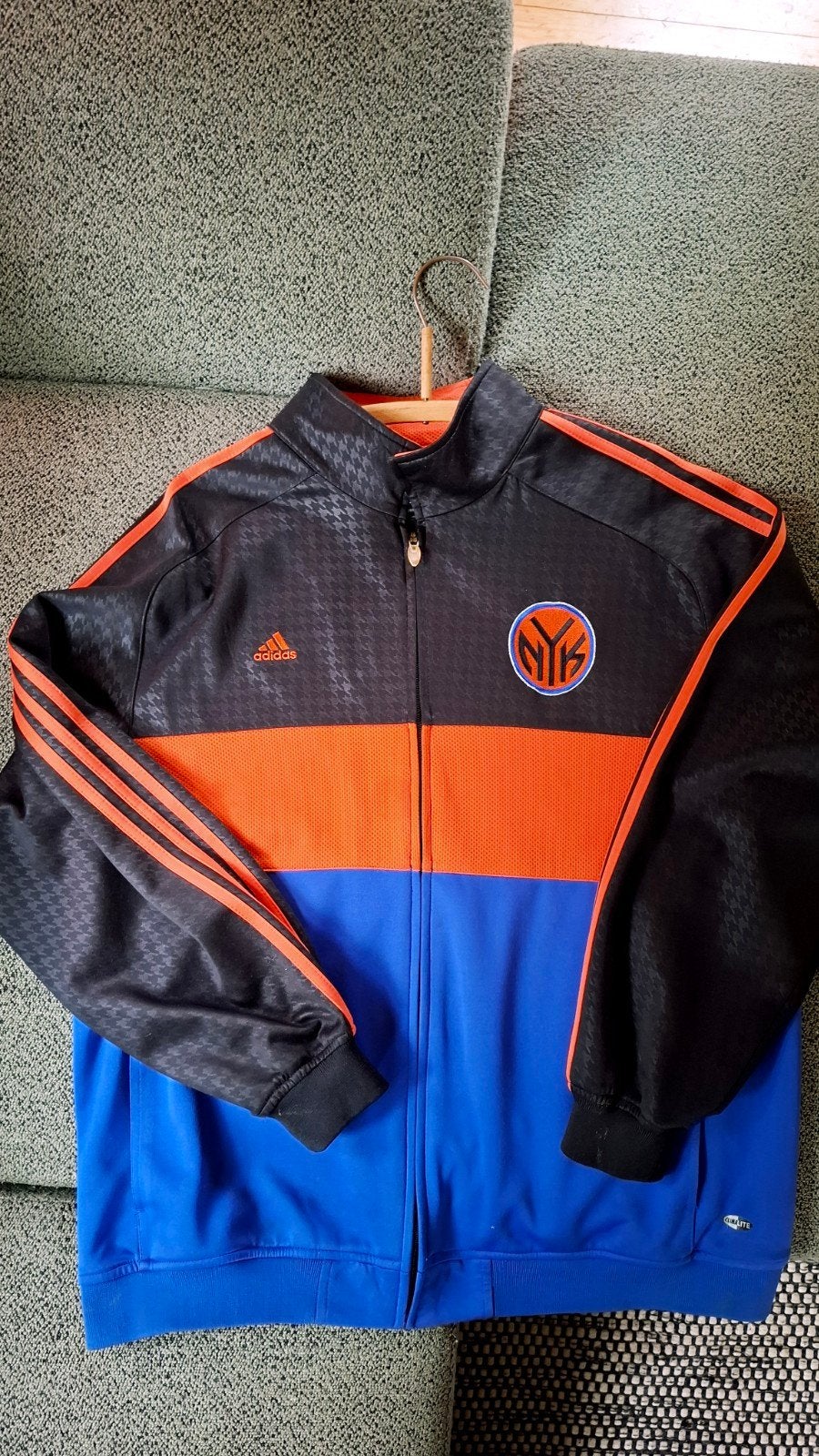 Adidas NBA New York Knicks Trainingsjack Maat L, Maat 52/54 (L), Oranje, Ophalen of Verzenden, Zo goed als nieuw
