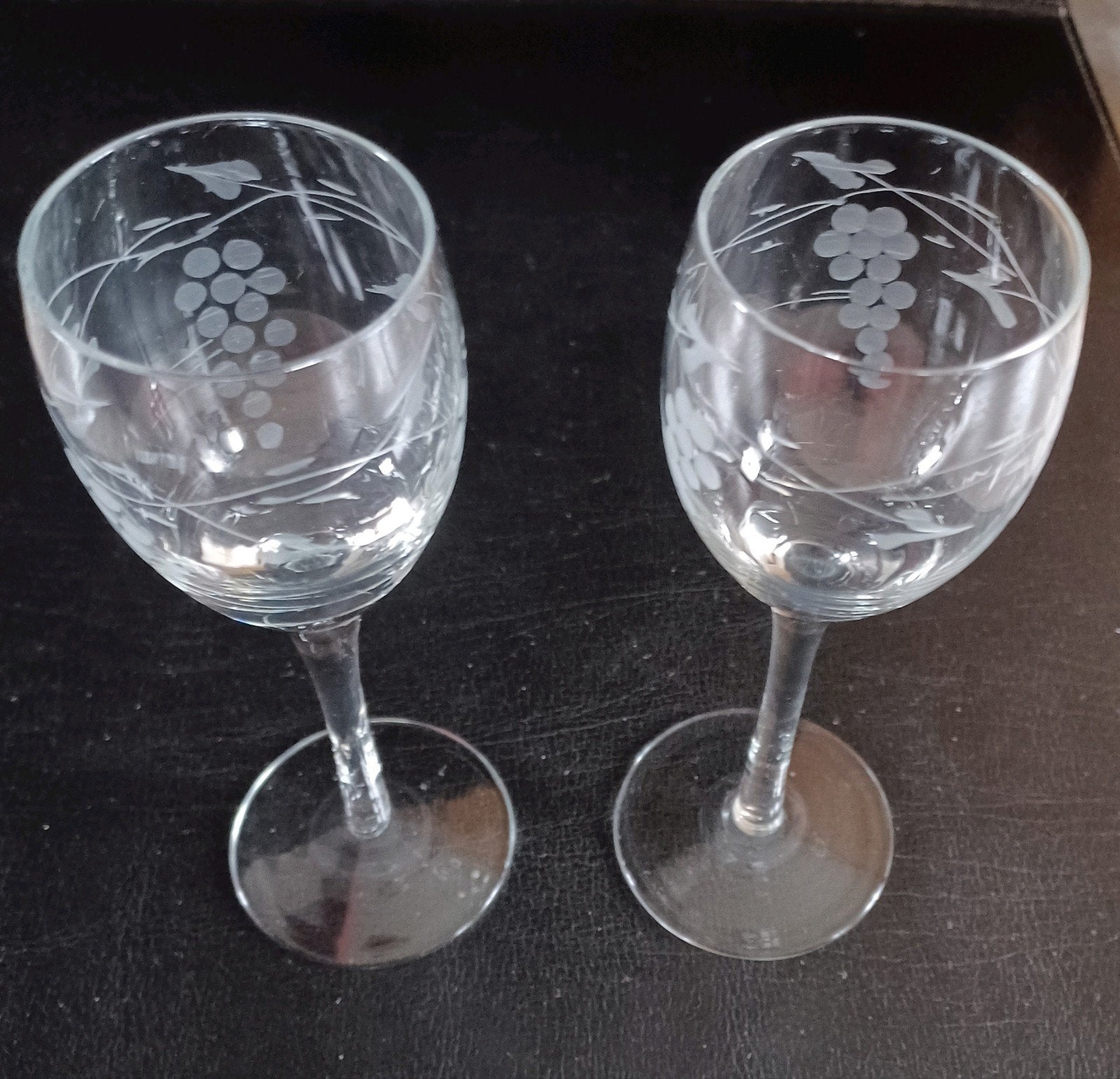 mooi geëtste glaasjes, Antiek en Kunst, Ophalen of Verzenden