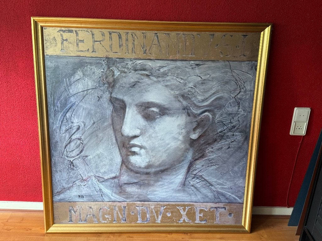 ingelijste reproductie, Ophalen, Zo goed als nieuw, 100 tot 125 cm, Schilderij