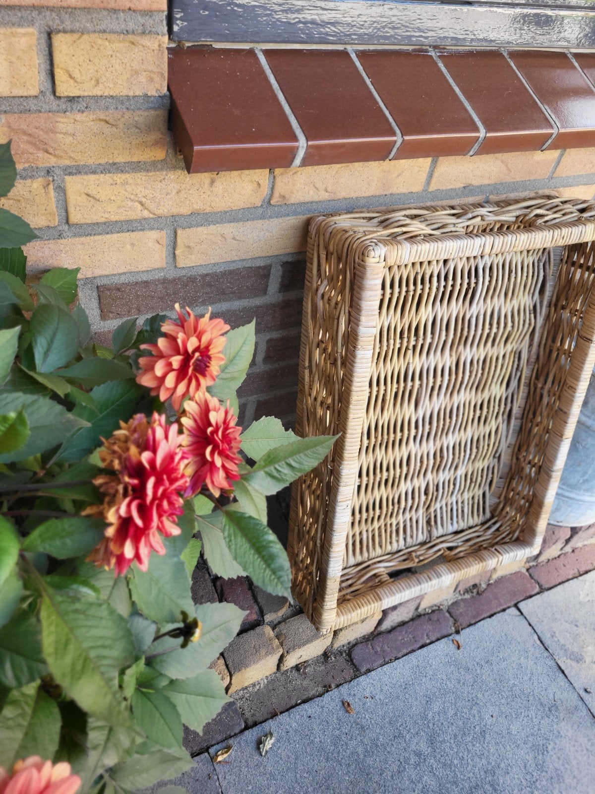 Rotan mand 58x43 cm, Gebruikt, Beige, Ophalen of Verzenden, Landelijk