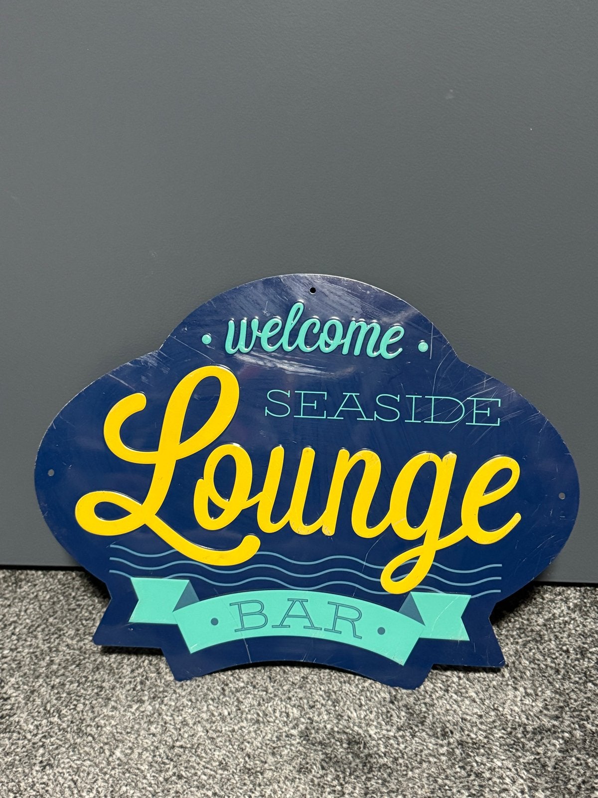 Welcome Seaside Lounge Bar metalen bord, Vintage, Gebruikt, Meerkleurig, Ophalen of Verzenden