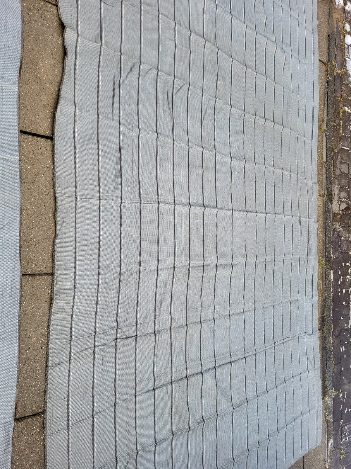 2x Tenttapijt 400x250 cm grijs gestreept, schoon en klaar, Caravans en Kamperen, Ophalen of Verzenden, Gebruikt