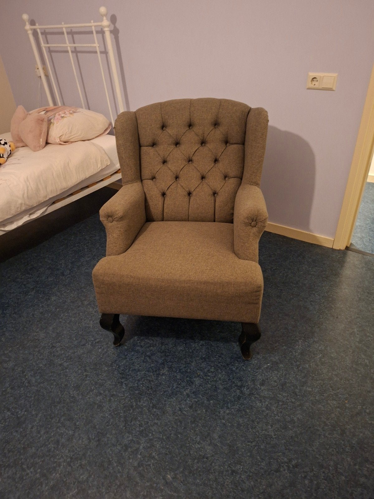 Grote grijze leesstoel, Huis en Inrichting, Fauteuils, Ophalen