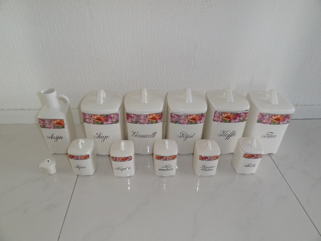 Set voorraadpotten Societé Ceramique Maestricht, Verzenden, Zo goed als nieuw, Porselein, Overige typen