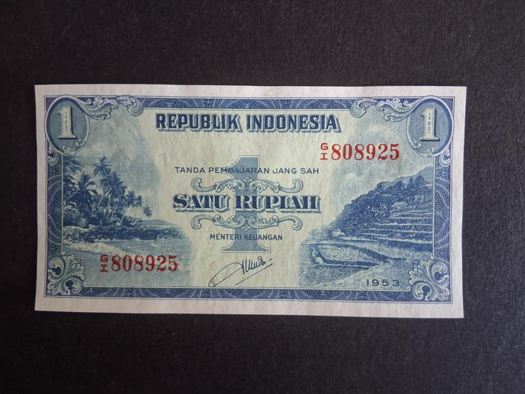1 rupiah Indonesië unc 1953, Ophalen of Verzenden, Zuidoost-Azië, Los biljet