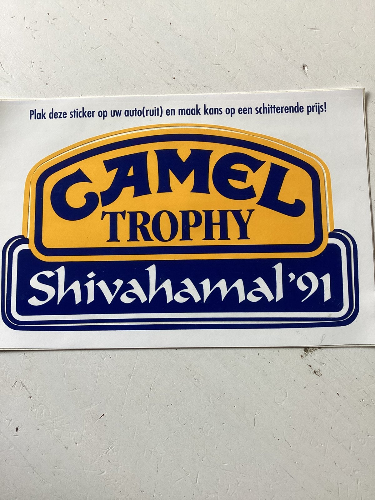 Sticker Camel Trophy Shivahamal 1991, Verzenden, Zo goed als nieuw