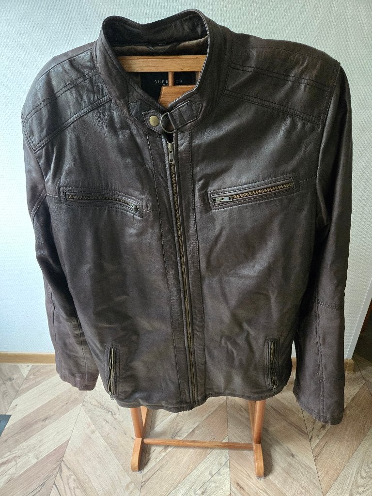 leren heren jas, Maat 52/54 (L), Ophalen of Verzenden, Zo goed als nieuw, Onbekend