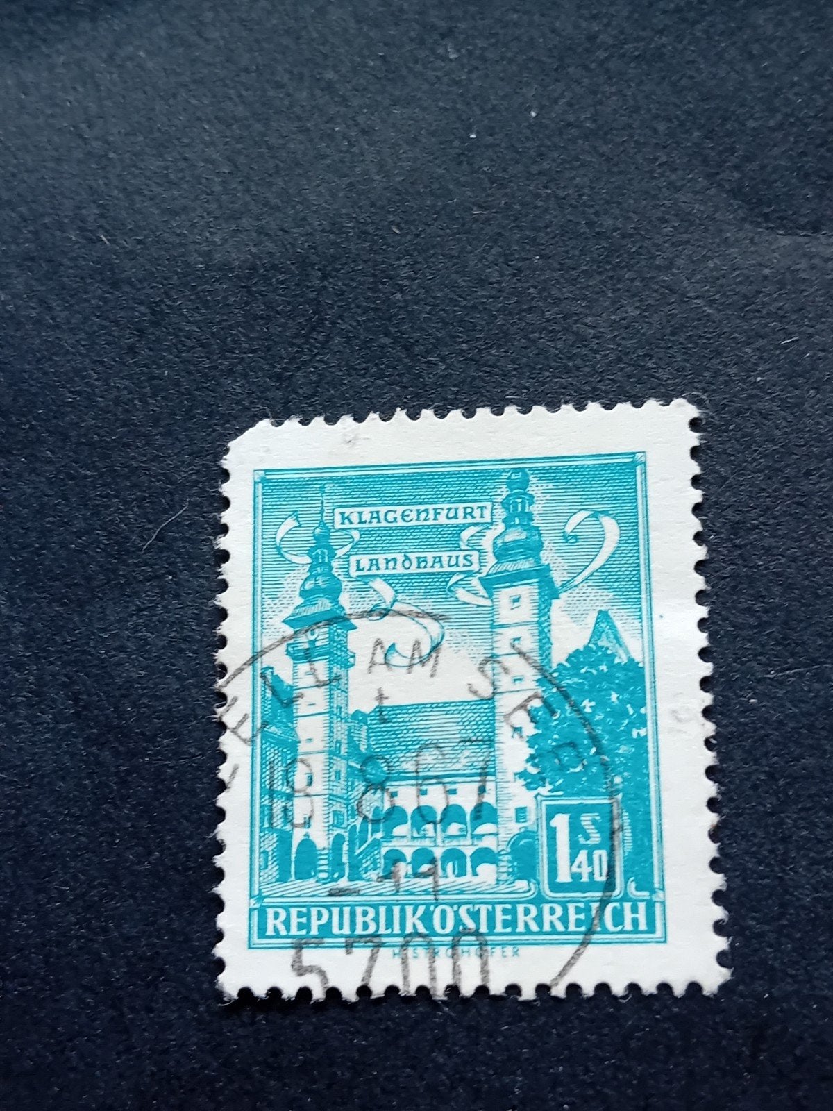 Oostenrijkse postzegel Klagenfurt Landhaus gestempeld, Ophalen of Verzenden, Gestempeld