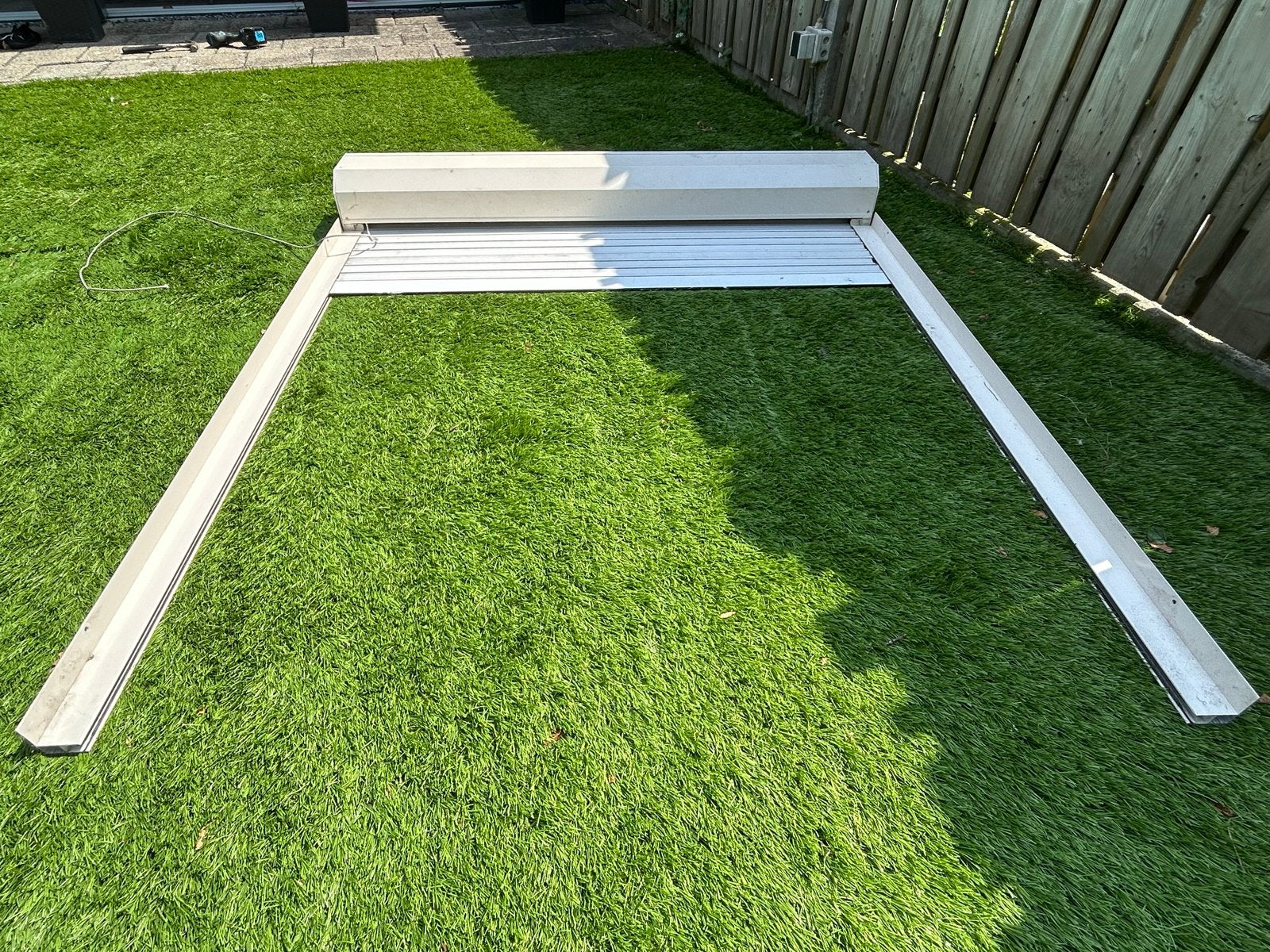 Handbediend rolluik 1450x1610mm - touw defect, Doe-het-zelf en Verbouw, Rolluiken, Gebruikt, 150 tot 200 cm, 100 tot 150 cm, Wit