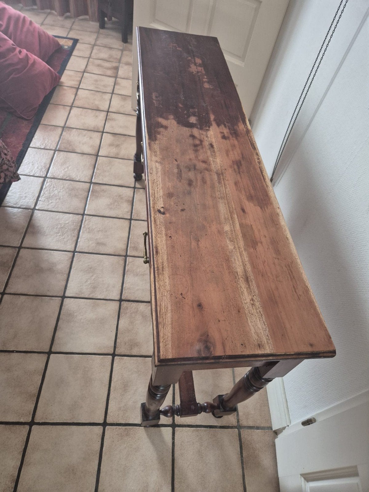 Antieke houten sidetable met lades, Ophalen