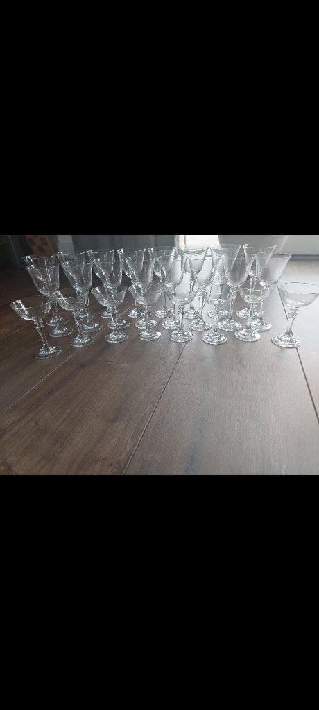 Glasservies kristal restant 24-delig, Ophalen, Glas of Glazen, Overige stijlen, Glas