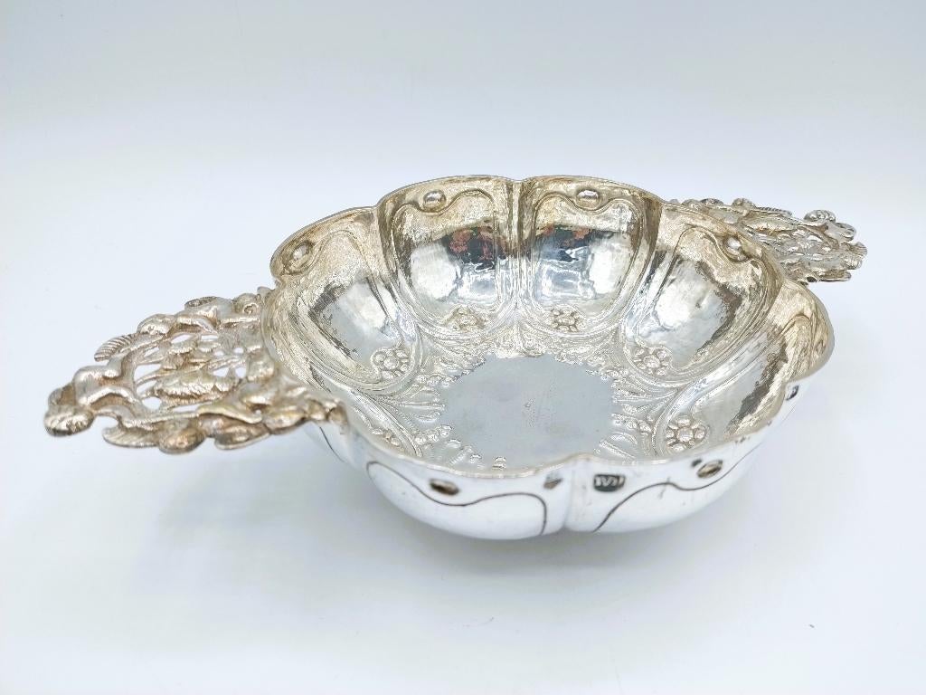 Zilveren brandewijnkom, Jan Verdoes, Haarlem, 1749, Antiek en Kunst, Verzenden, Zilver