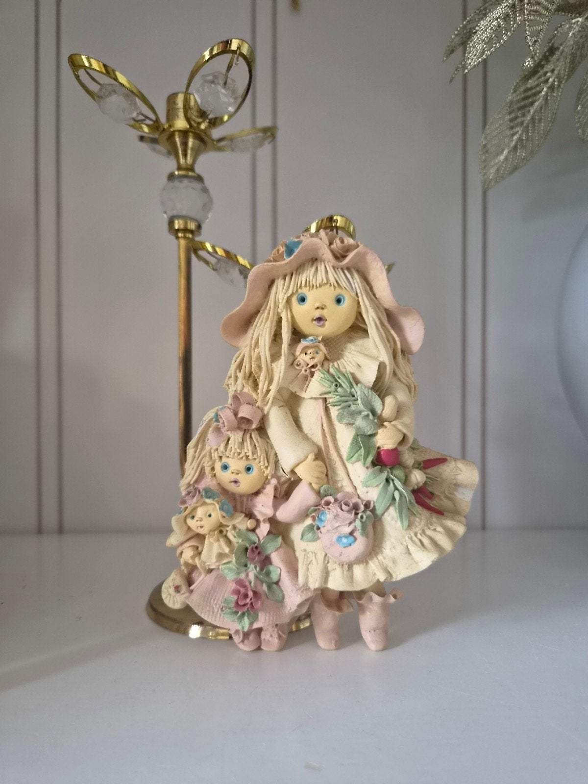 Vintage Tjitske Goldina Muurhanger - Moeder en Kind, Vintage, Gebruikt, Meerkleurig, Overige materialen