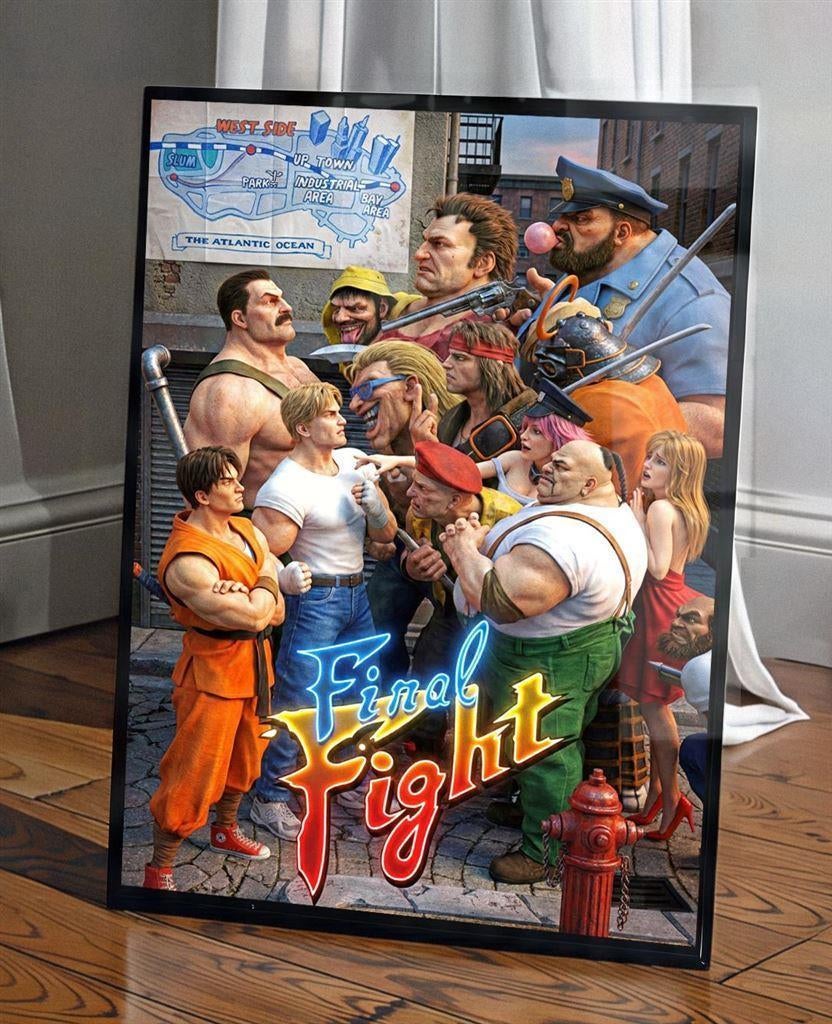Copy of [Poster] Final Fight Retro Videogame mancave poster, Spelcomputers en Games, 1 speler, Verzenden, Nieuw, Vanaf 3 jaar
