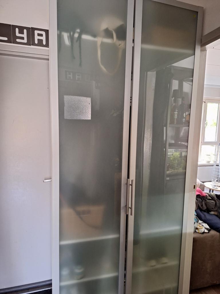 PAX glazen deuren (B100xH236 cm), Huis en Inrichting, Kasten | Kledingkasten, 200 cm of meer, Zo goed als nieuw, Glas, 50 tot 100 cm