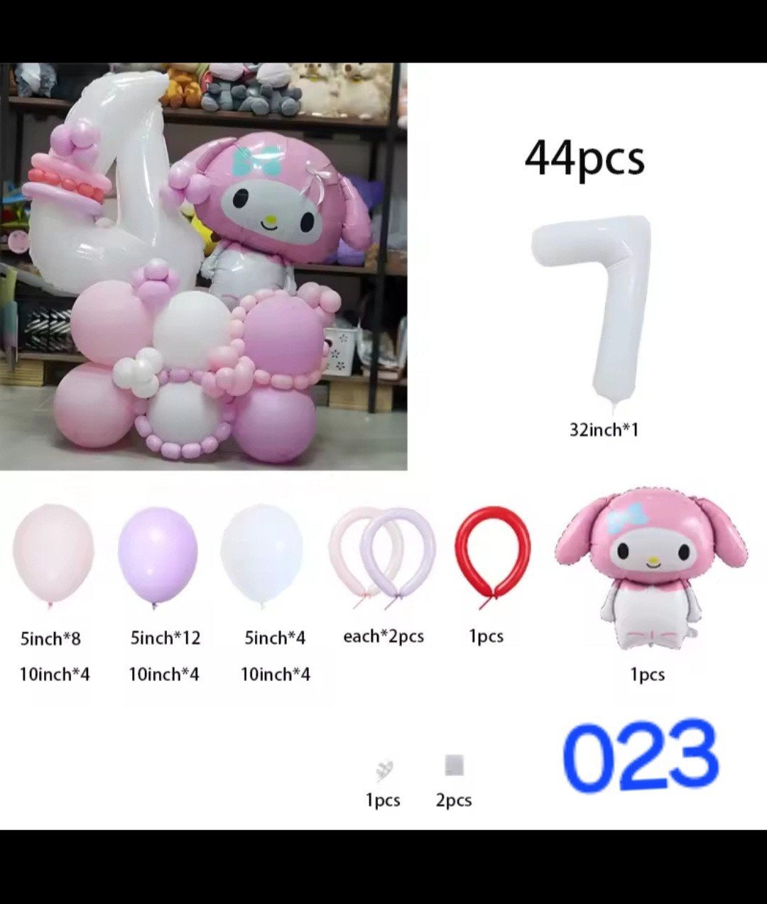 Hello Kitty & Vrienden Verjaardagsballonnen Set, Ophalen, Nieuw, Versiering, Verjaardag
