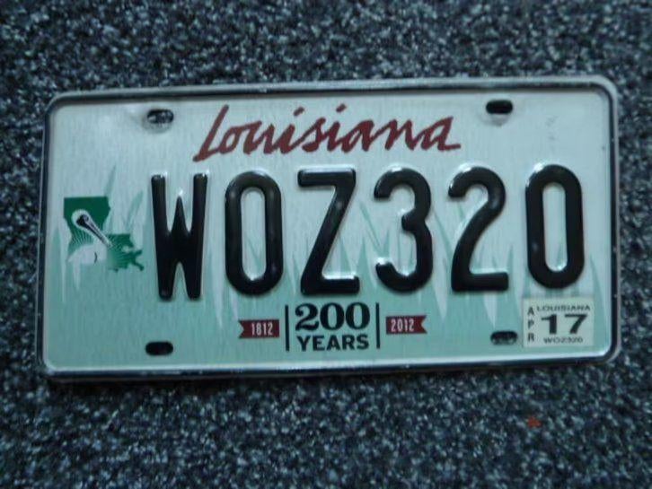 Kentekenplaat licenseplate Louisiana Pelican 200 Years USA, Verzamelen, Automerken, Motoren en Formule 1, Gebruikt, Auto's, Verzenden