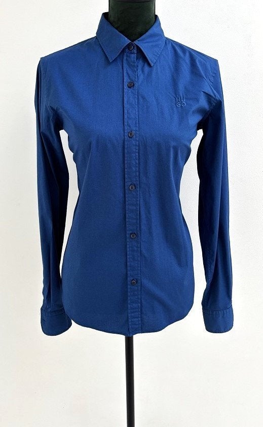 IN NIEUWSTAAT! Hugo Boss The Essential blouse blauw 38, Maat 38/40 (M), Zo goed als nieuw, Hugo Boss, Verzenden