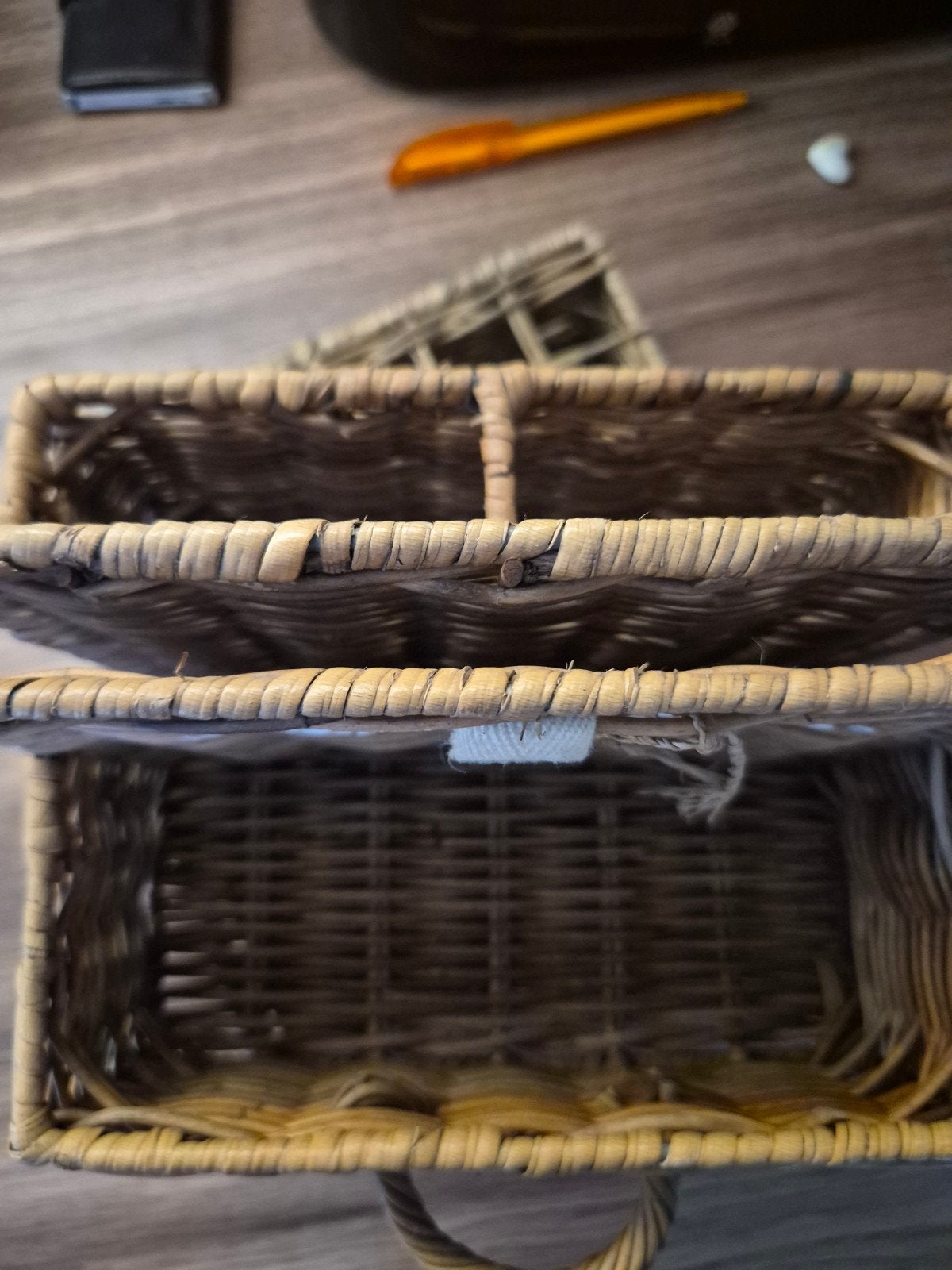 Riviera Maison rieten mand met handvatten, Gebruikt, Mand, Gevlochten, Ophalen of Verzenden
